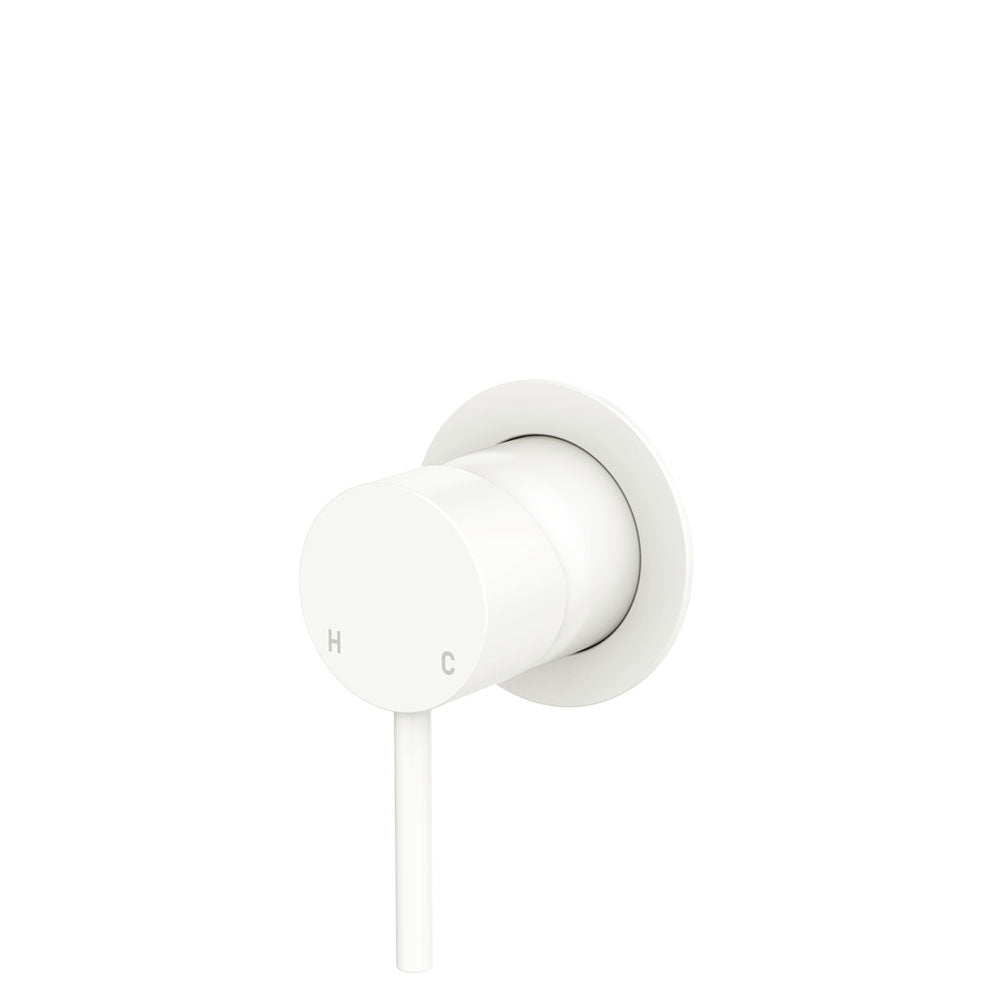 Fienza Kaya Wall Mixer Smallll Round Plate, Matte White