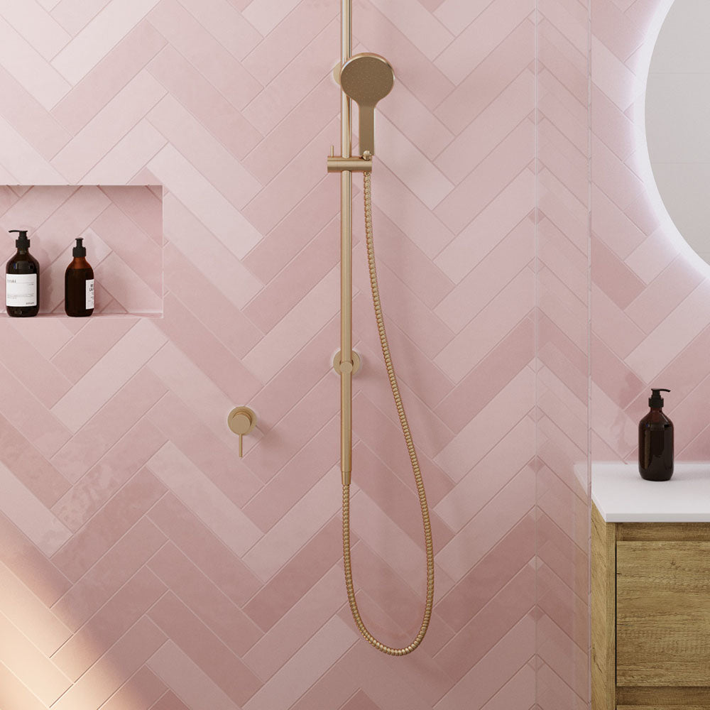 Fienza Kaya Wall Mixer Smallll Round Plate, Urban Brass