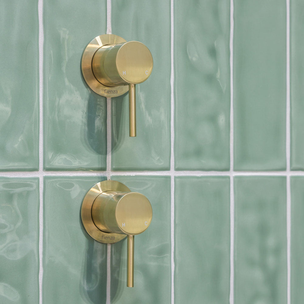 Fienza Kaya Wall Mixer Smallll Round Plate, Urban Brass