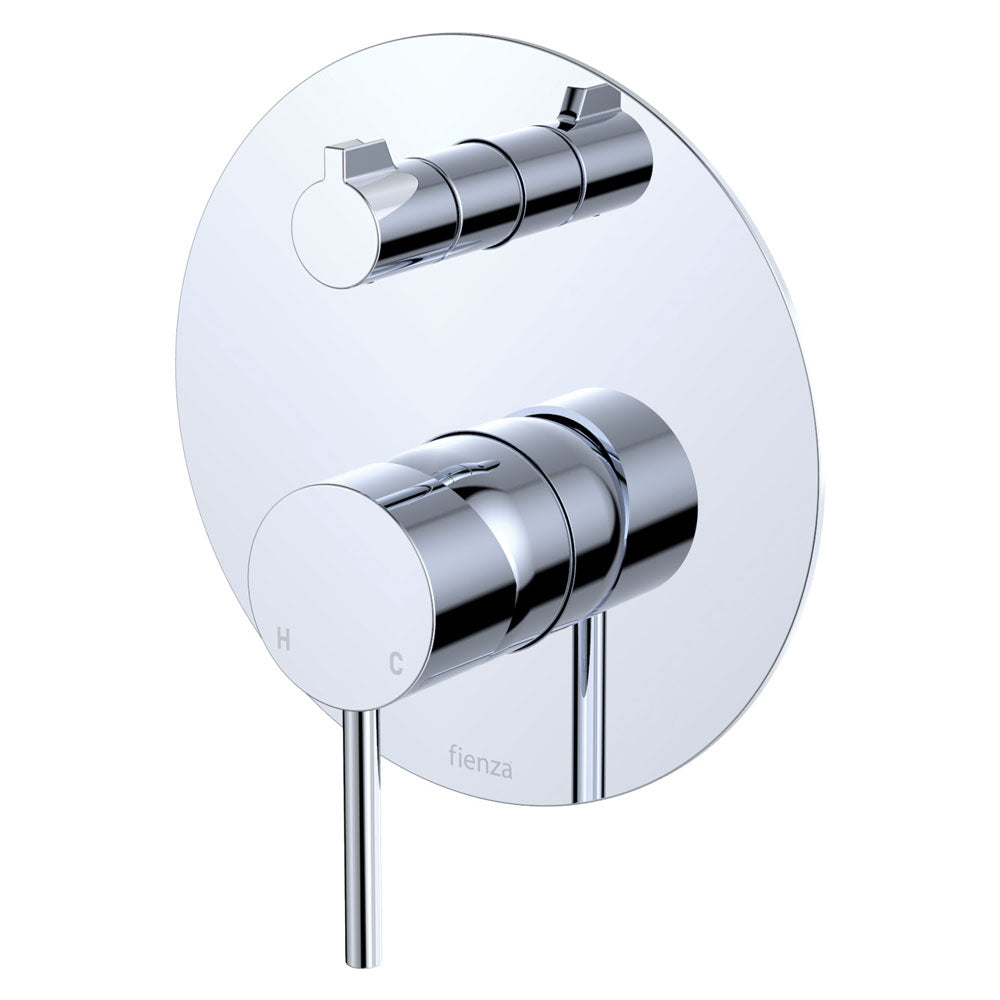 Fienza Kaya Wall Diverter Mixer Large Round Plate, Chrome