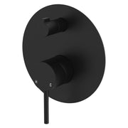 Fienza Kaya Wall Diverter Mixer Large Round Plate, Matte Black