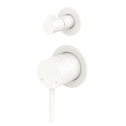Fienza Kaya Wall Diverter Mixer Small Round Plates, Matte White