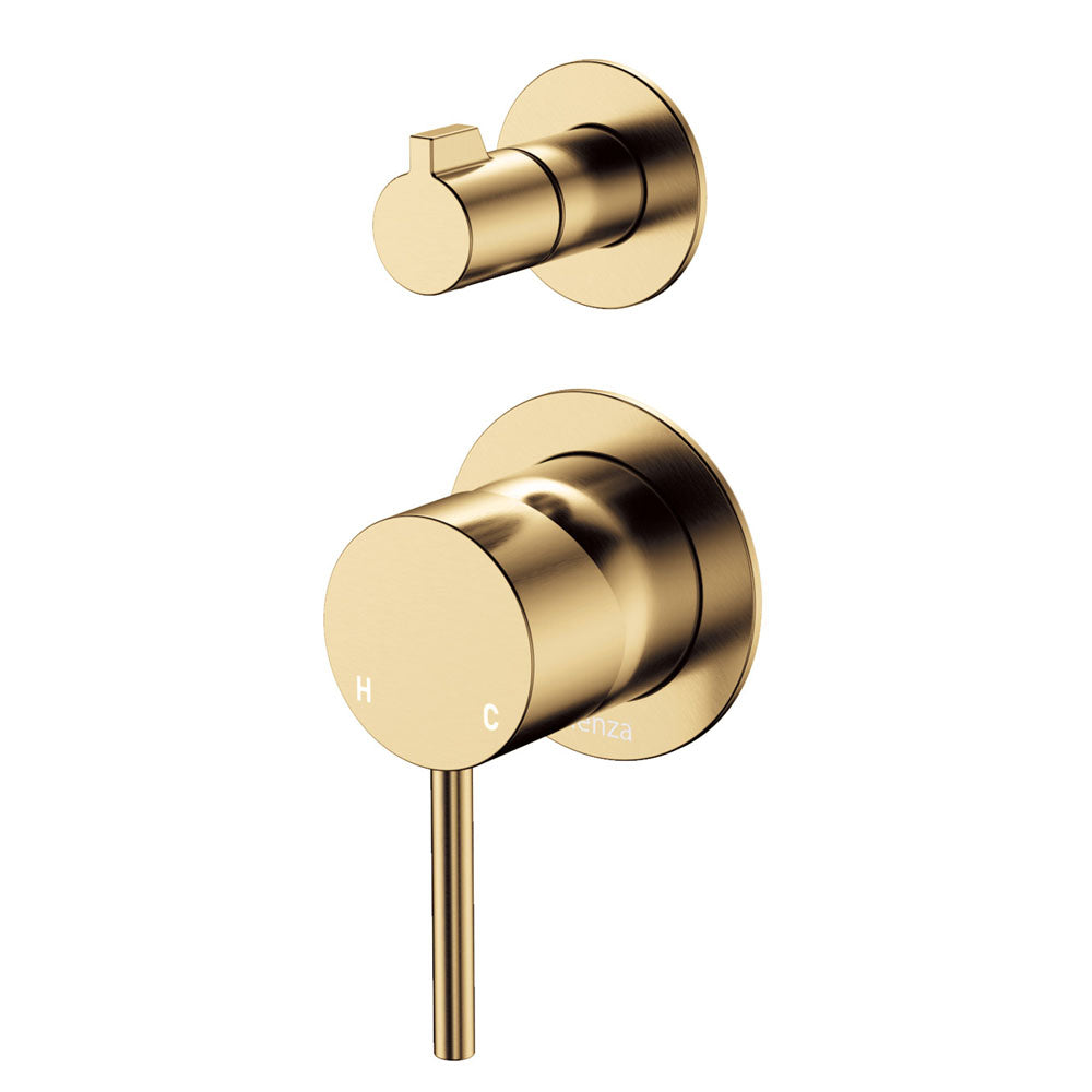 Fienza Kaya Wall Diverter Mixer Small Round Plates, Urban Brass