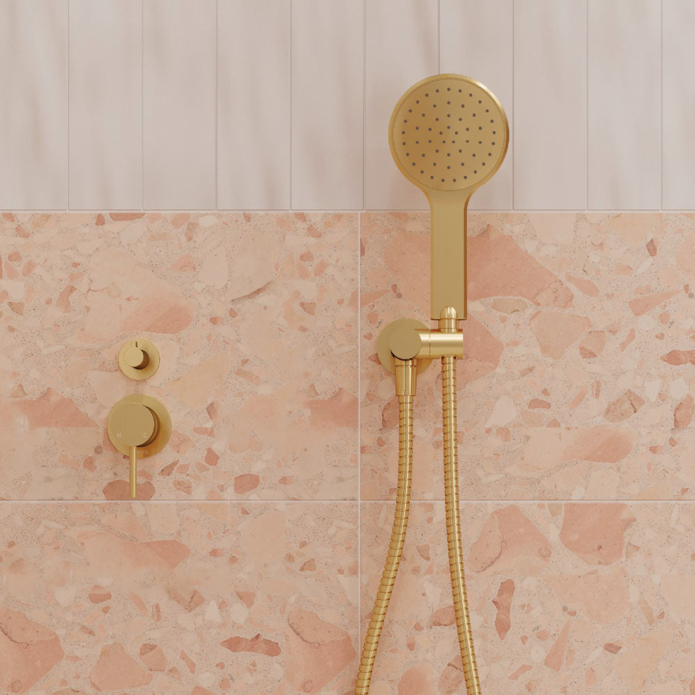 Fienza Kaya Wall Diverter Mixer Small Round Plates, Urban Brass