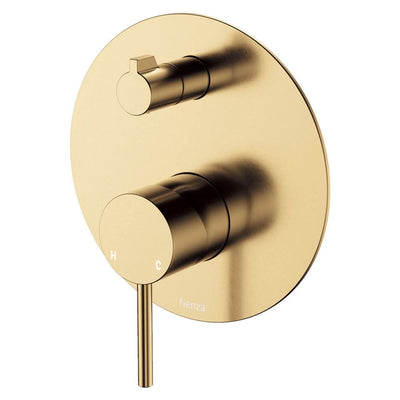 Fienza Kaya Wall Diverter Mixer Large Round Plate, Urban Brass