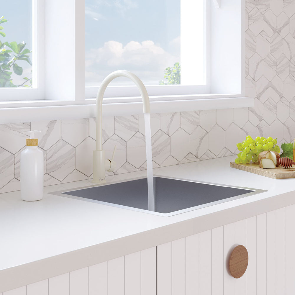 Fienza Kaya Sink Mixer Gloss Warm, White