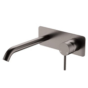 Fienza Kaya Basin/Bath Wall Mixer Dress Kit Set Rectangular Plate 200mm Outlet, Gun Metal