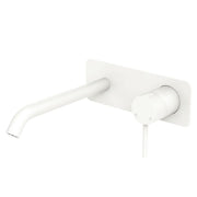 Fienza Kaya Basin/Bath Wall Mixer Dress Kit Set Rectangular Plate 200mm Outlet, Matte White