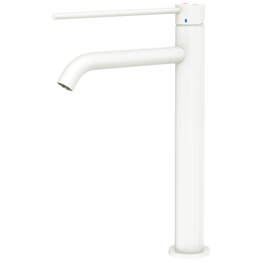 Fienza Kaya Care Tall Basin Mixer, Matte White