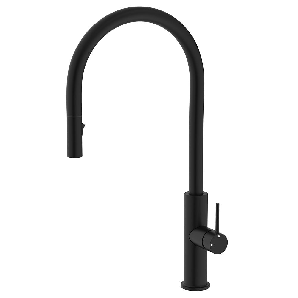 Fienza Kaya Pull Out Sink Mixer, Matte Black