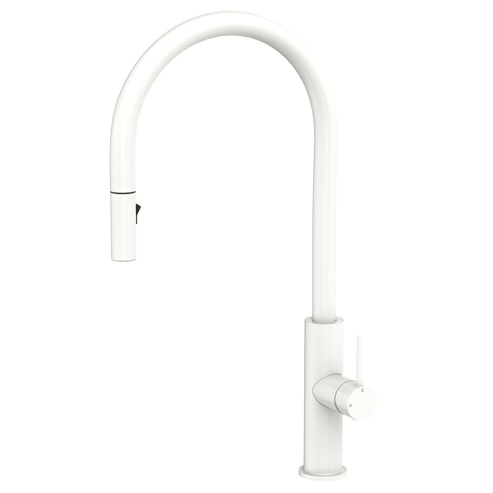 Fienza Kaya Pull Out Sink Mixer, Matte White