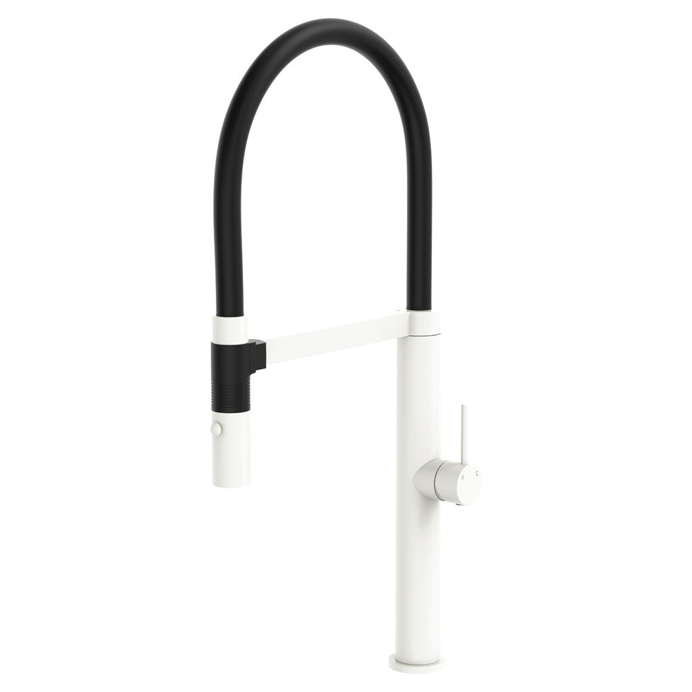 Fienza Kaya Pull Down Sink Mixer Mixed, Matte White