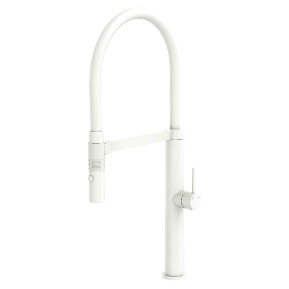 Fienza Kaya Pull Down Sink Mixer, Matte White