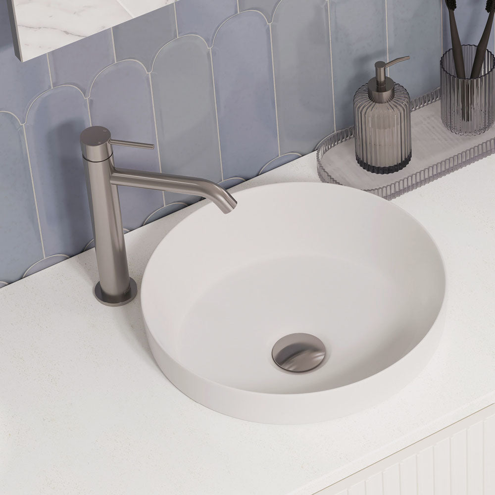 Fienza Kaya Medium Basin Mixer, Brushed Nickel