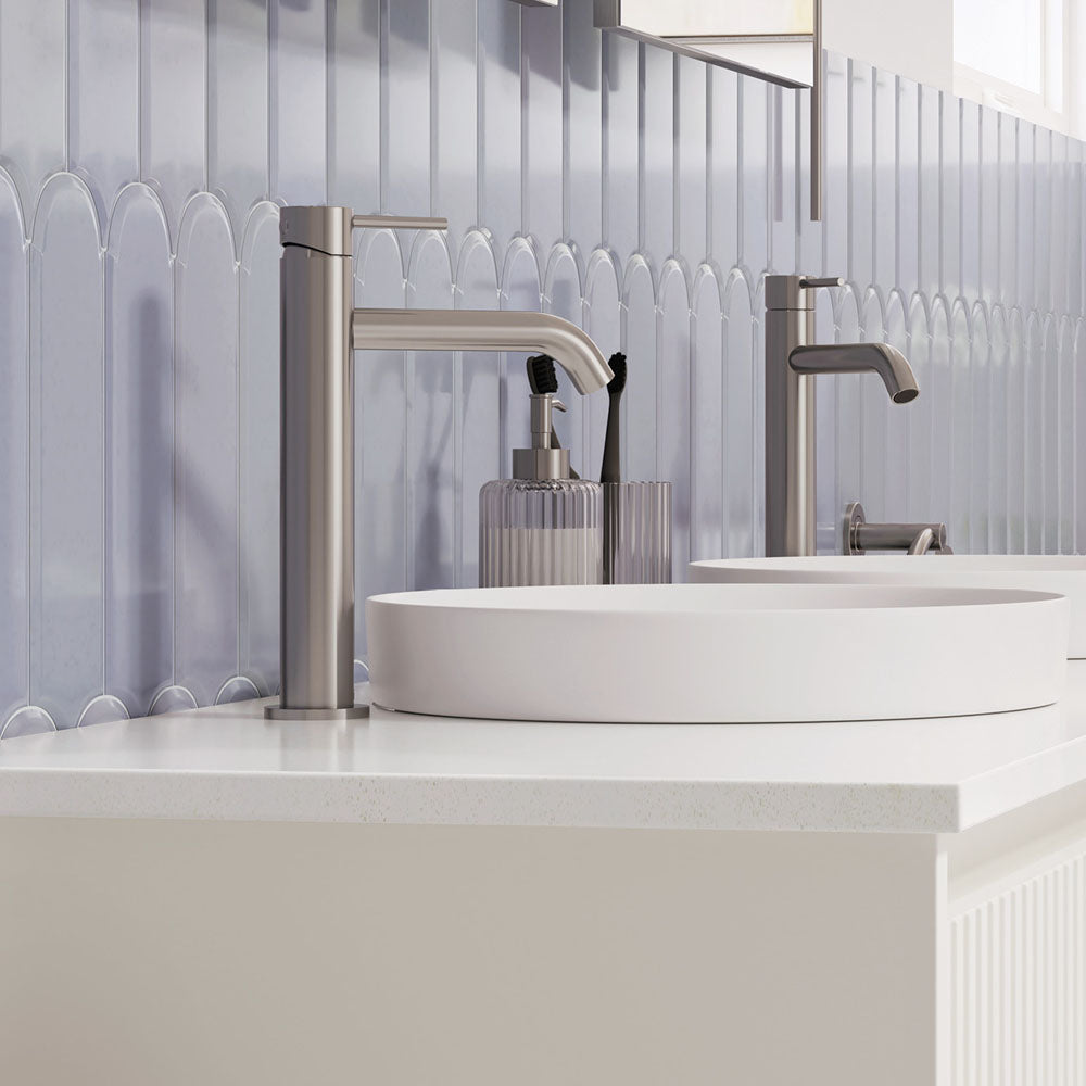 Fienza Kaya Medium Basin Mixer, Brushed Nickel