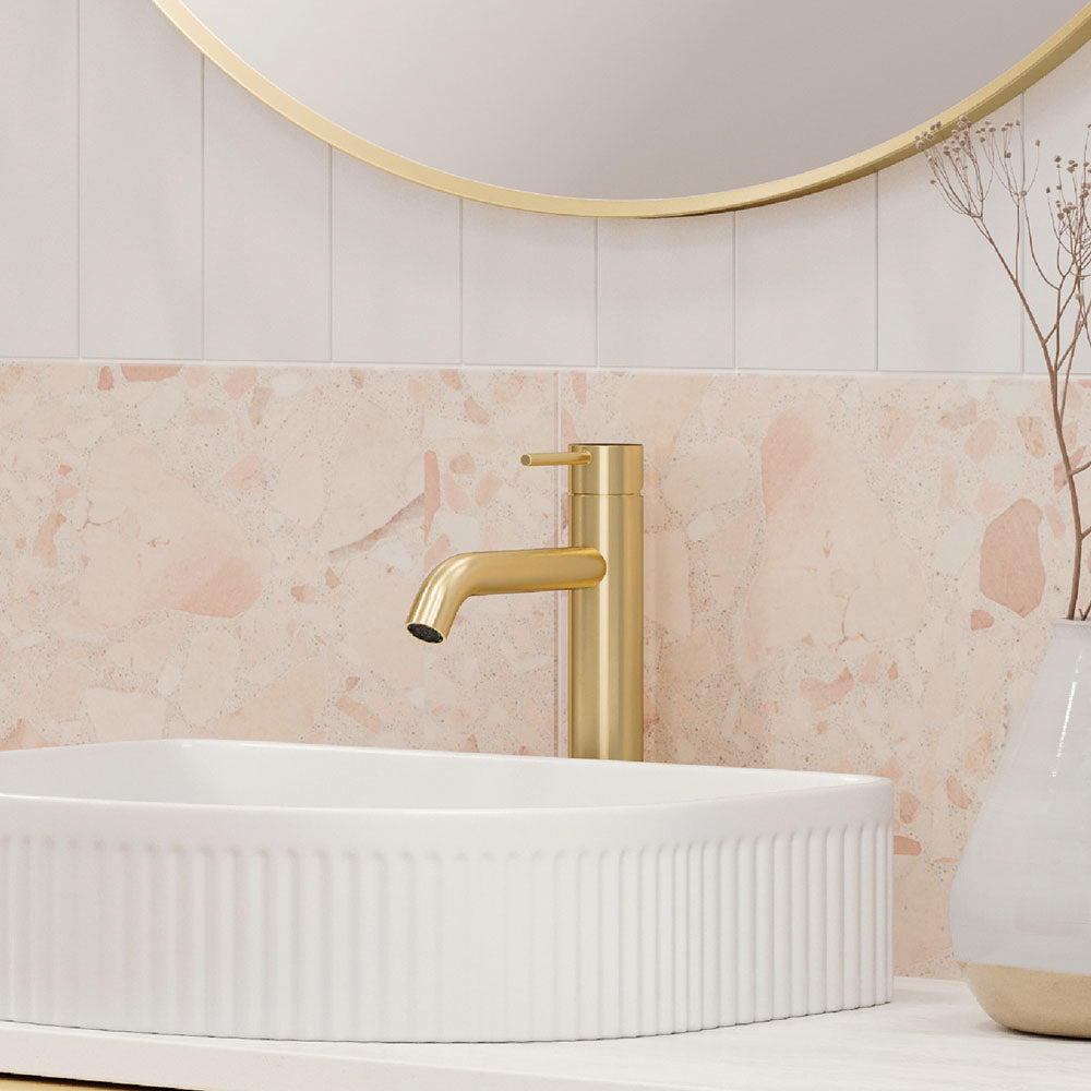Fienza Kaya Medium Basin Mixer, Urban Brass