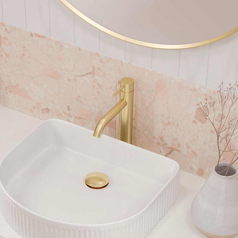 Fienza Kaya Medium Basin Mixer, Urban Brass