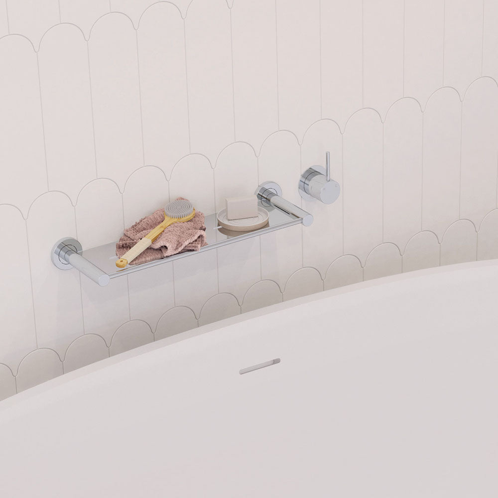 Fienza Kaya Up Wall Mixer Small Round Plate, Chrome