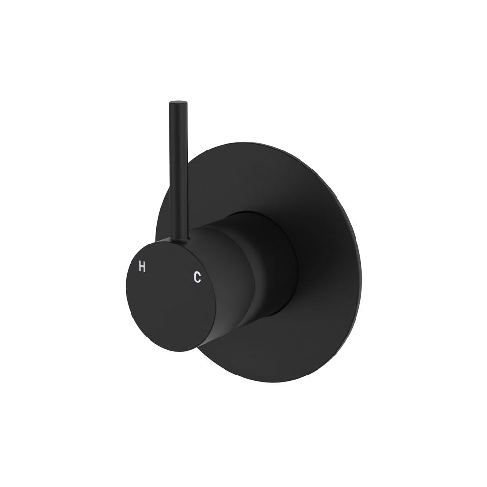 Fienza Kaya Up Wall Mixer Large Round Plate, Matte Black