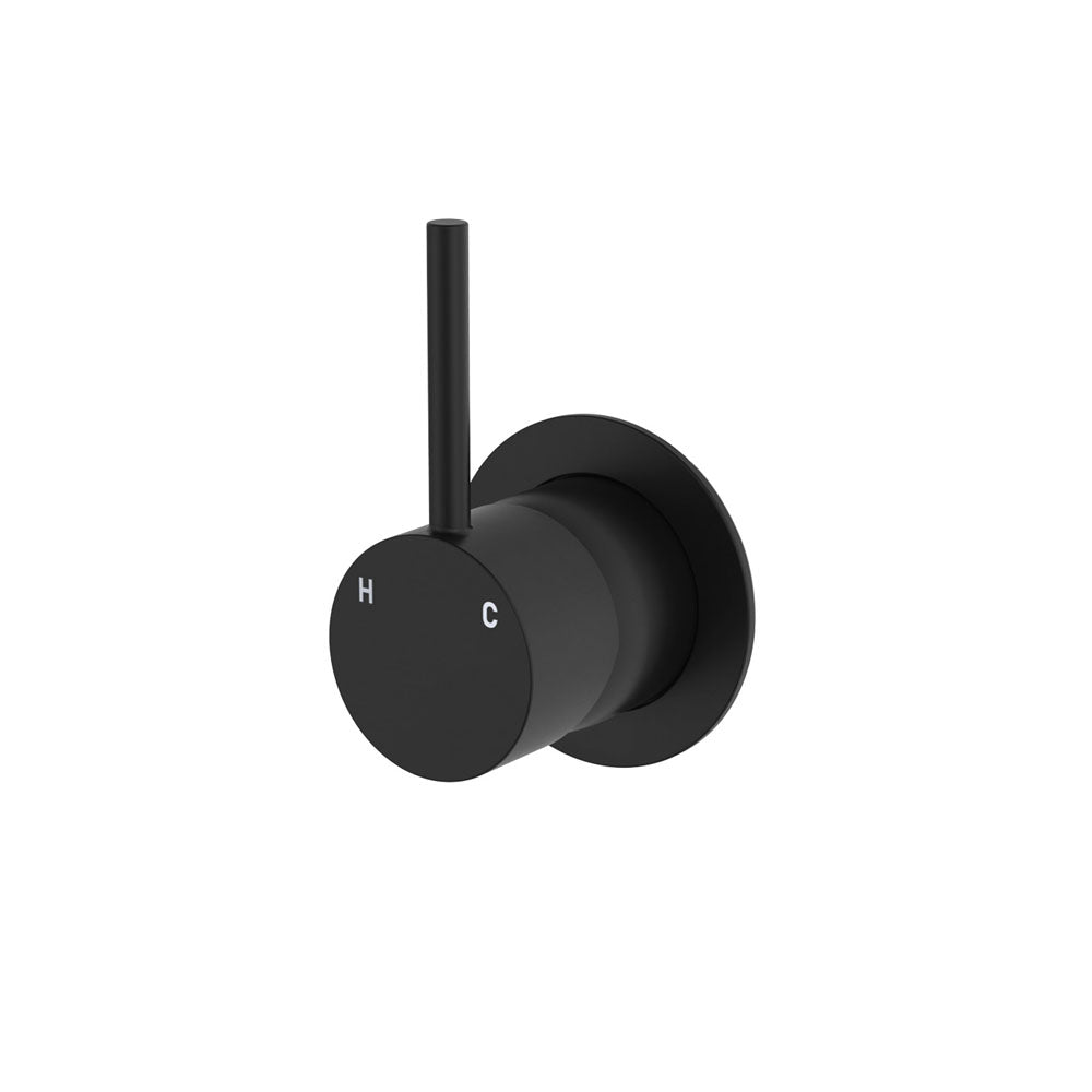 Fienza Kaya Up Wall Mixer Dress Kit Set Small Round Plate, Matte Black