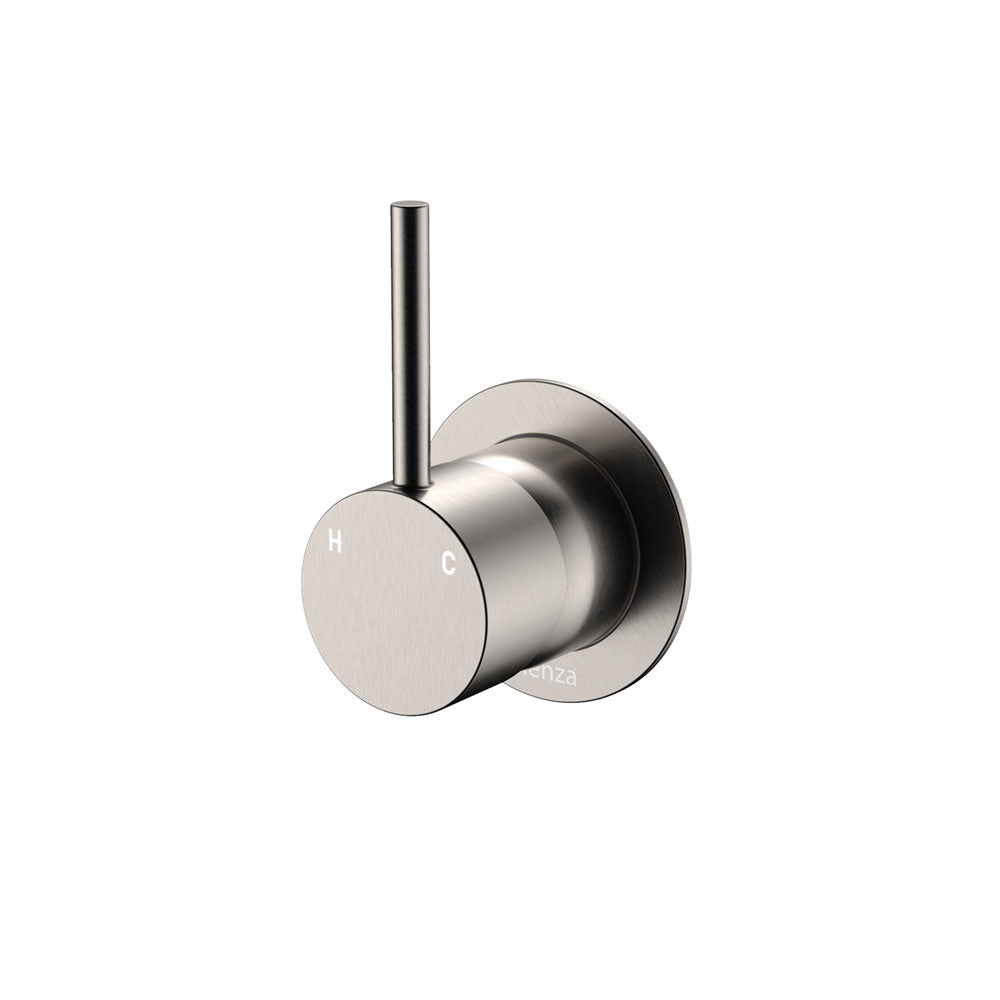 Fienza Kaya Up Wall Mixer Dress Kit Set Small Round Plate, Brushed Nickel