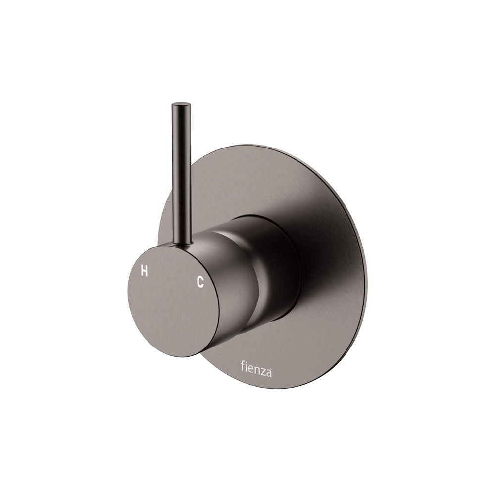 Fienza Kaya Up Wall Mixer Dress Kit Set Small Round Plate, Gun Metal