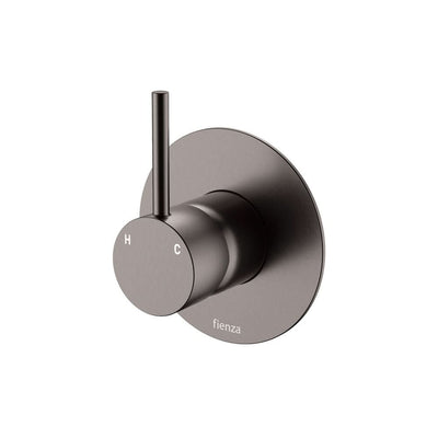 Fienza Kaya Up Wall Mixer Large Round Plate, Gun Metal