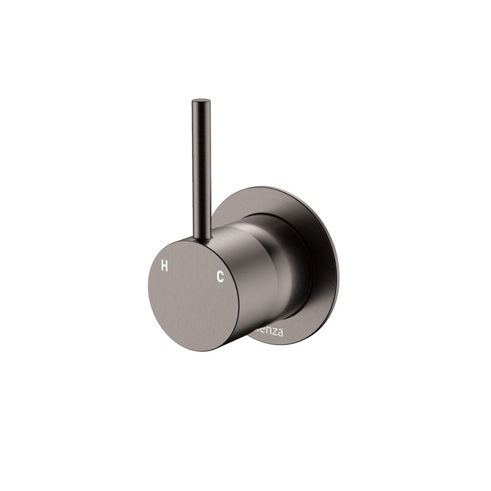Fienza Kaya Up Wall Mixer Dress Kit Set Small Round Plate, Gun Metal