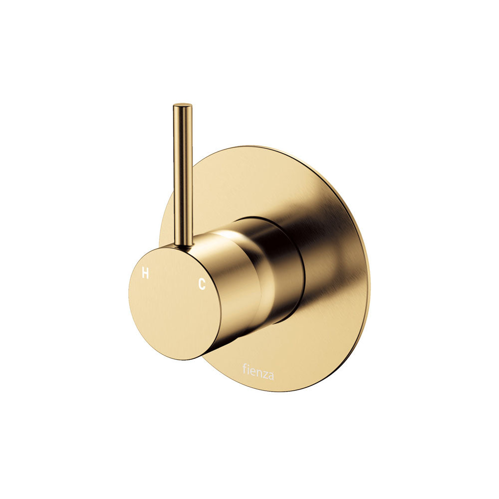 Fienza Kaya Up Wall Mixer Small Round Plate, Urban Brass