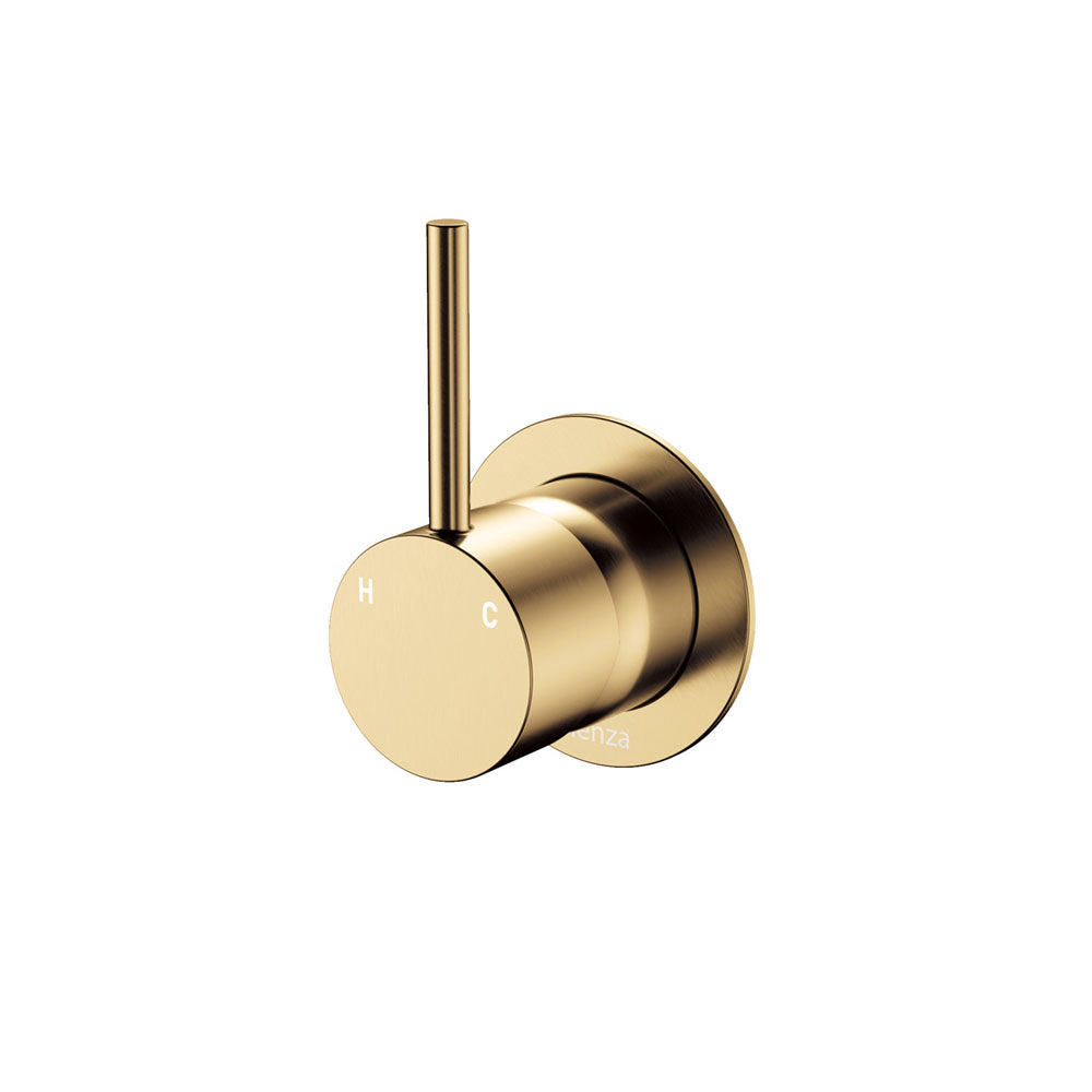 Fienza Kaya Up Wall Mixer Small Round Plate, Urban Brass