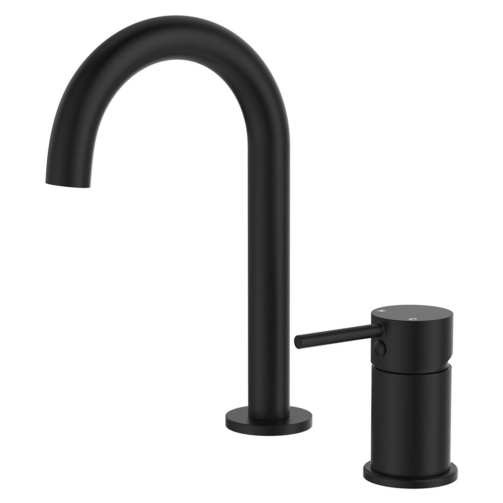 Fienza Kaya Round Hob Basin Mixer Set, Matte Black