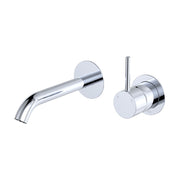 Fienza Kaya Up Basin/Bath Wall Mixer Set Round Plates 160mm Outlet, Chrome