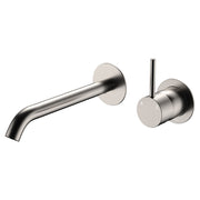 Fienza Kaya Up Basin/Bath Wall Mixer Dress Kit Set Round Plates 200mm Outlet, Brushed Nickel