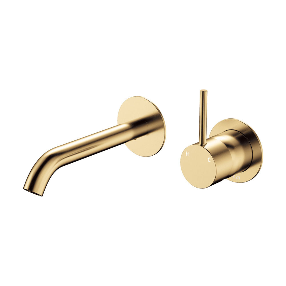 Fienza Kaya Up Basin/Bath Wall Mixer Dress Kit Set Round Plates 160mm Outlet, Urban Brass