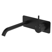 Fienza Kaya Up Basin/Bath Wall Mixer Dress Kit Set Rectangular Plate 160mm Outlet, Matte Black