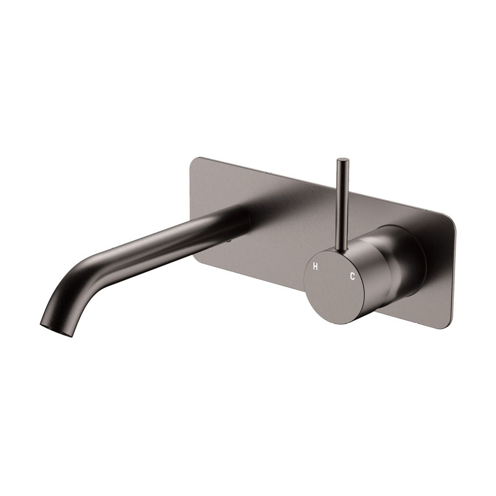 Fienza Kaya Up Basin/Bath Mixer 160mm Dress Kit Soft Square Plate, Gun Metal