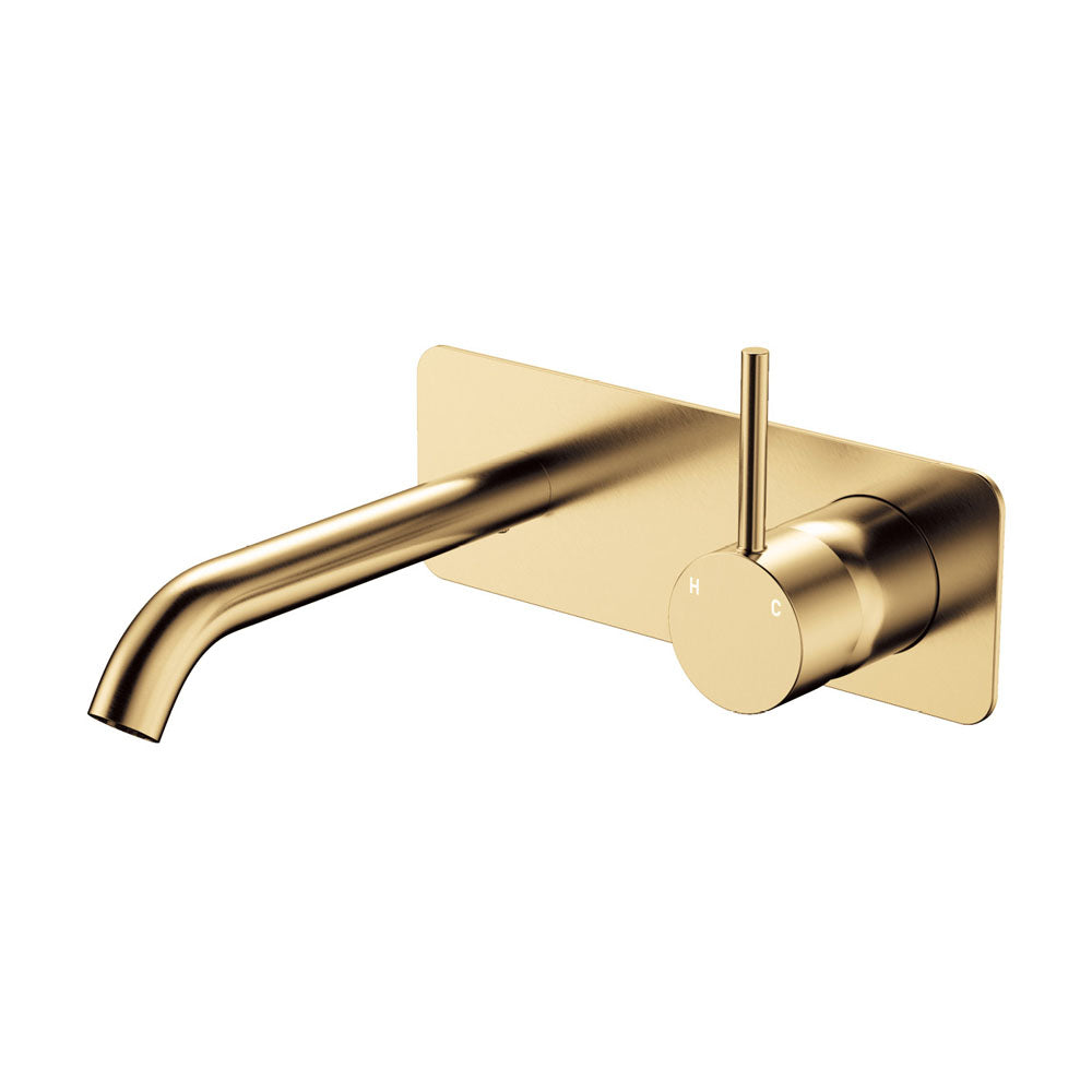 Fienza Kaya Up Basin/Bath Mixer 160mm Dress Kit Soft Square Plate, Urban Brass