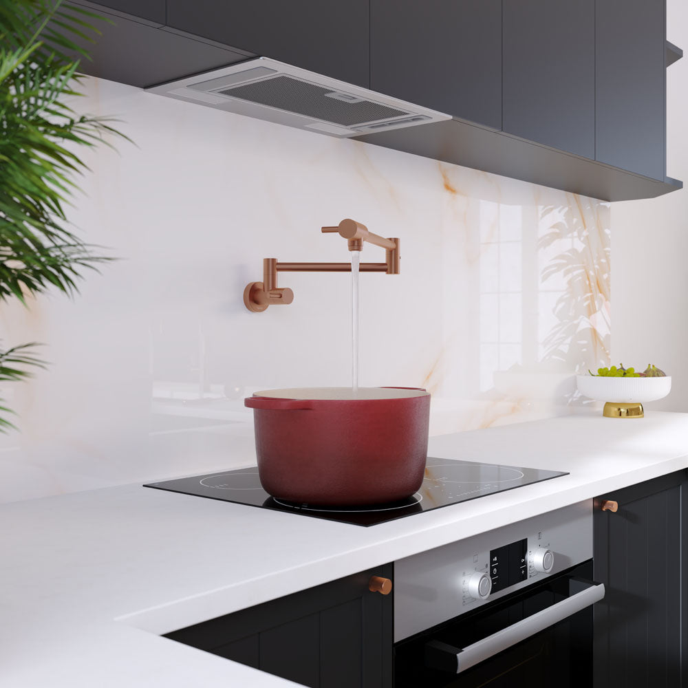 Fienza Kaya Pot Filler Wall Mixer, Brushed Copper