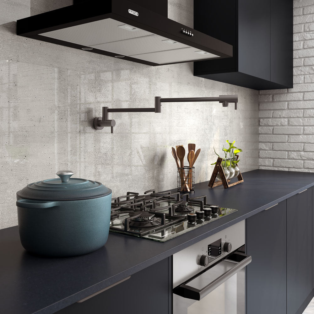 Fienza Kaya Pot Filler Wall Mixer, Gun Metal