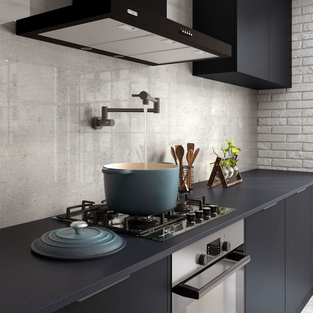 Fienza Kaya Pot Filler Wall Mixer, Gun Metal