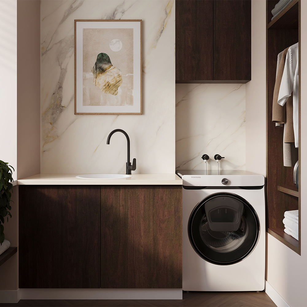 Fienza Kaya Washing Machine Set, Matte Black