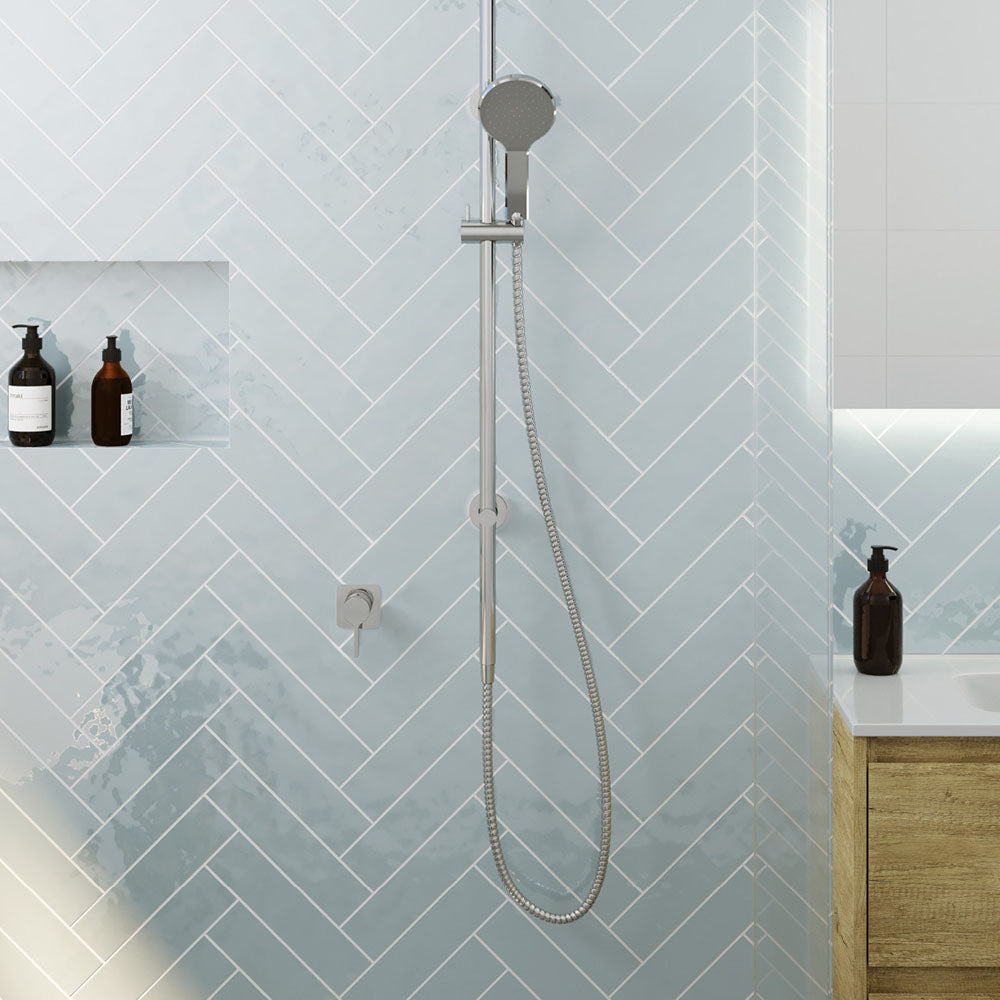Fienza Sansa Wall Mixer Square Plate, Chrome