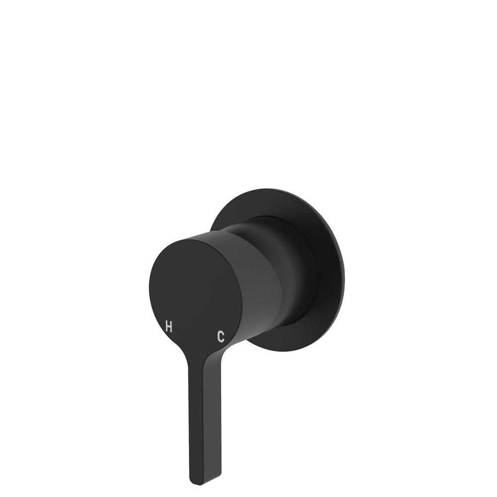 Fienza Sansa Wall Mixer Smallll Round Plate, Matte Black