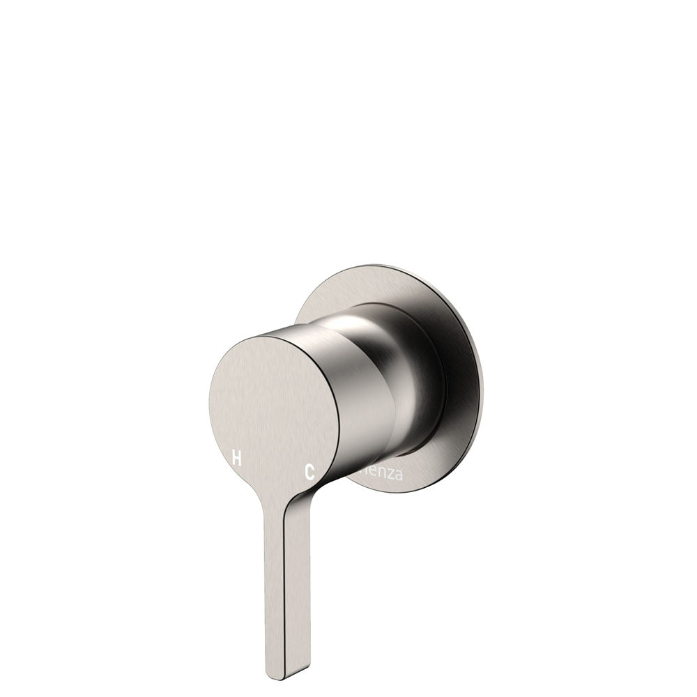 Fienza Sansa Wall Mixer Smallll Round Plate, Brushed Nickel