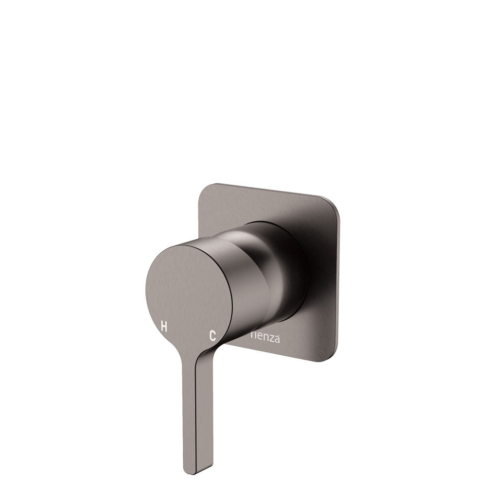 Fienza Sansa Wall Mixer Square Plate, Gun Metal