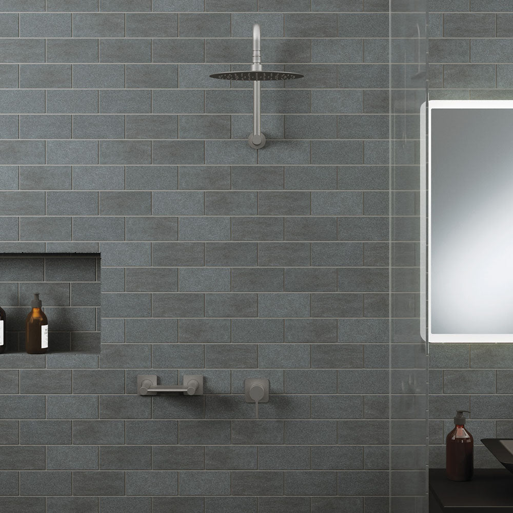 Fienza Sansa Wall Mixer Square Plate, Gun Metal