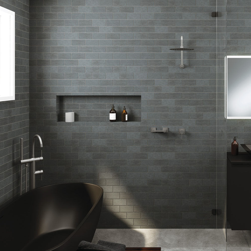 Fienza Sansa Wall Mixer Square Plate, Gun Metal