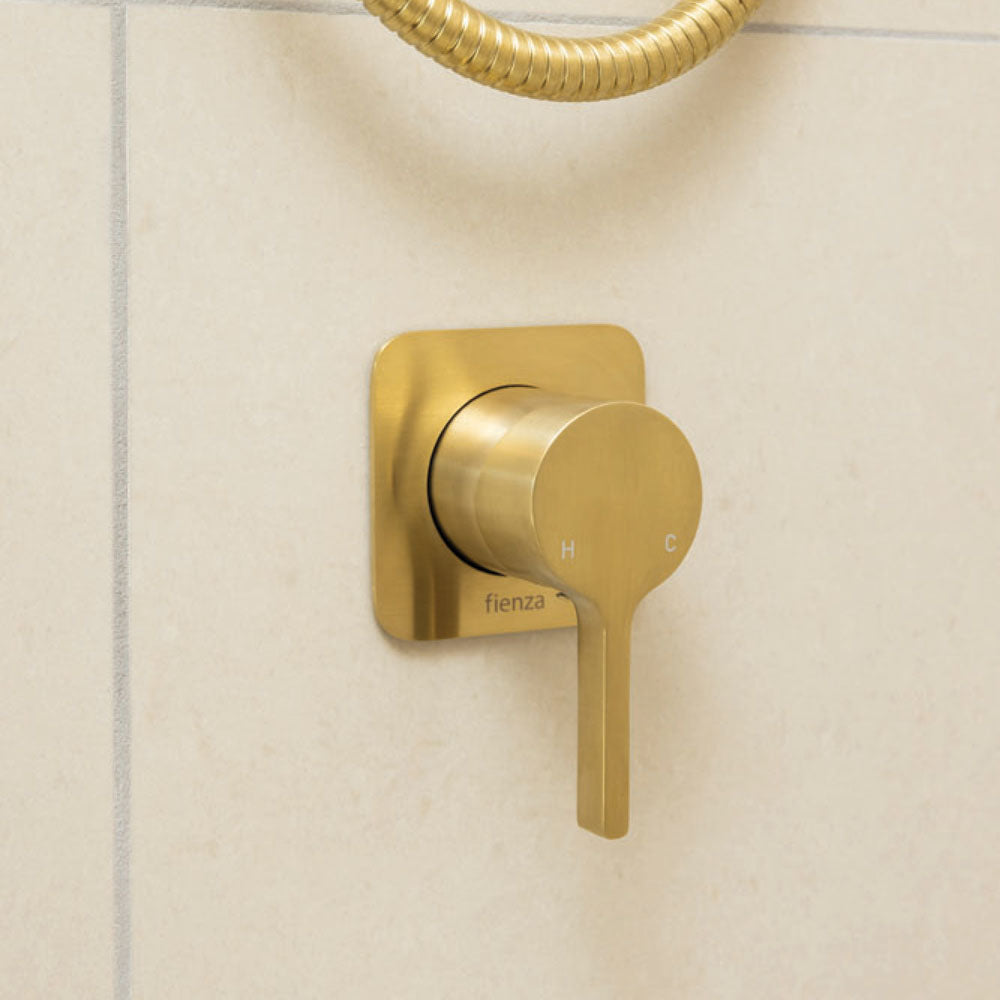 Fienza Sansa Wall Mixer Square Plate, Urban Brass