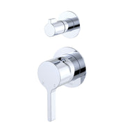 Fienza Sansa Wall Diverter Mixer Round Plates, Chrome