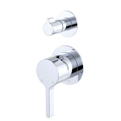 Fienza Sansa Wall Diverter Mixer Round Plates, Chrome